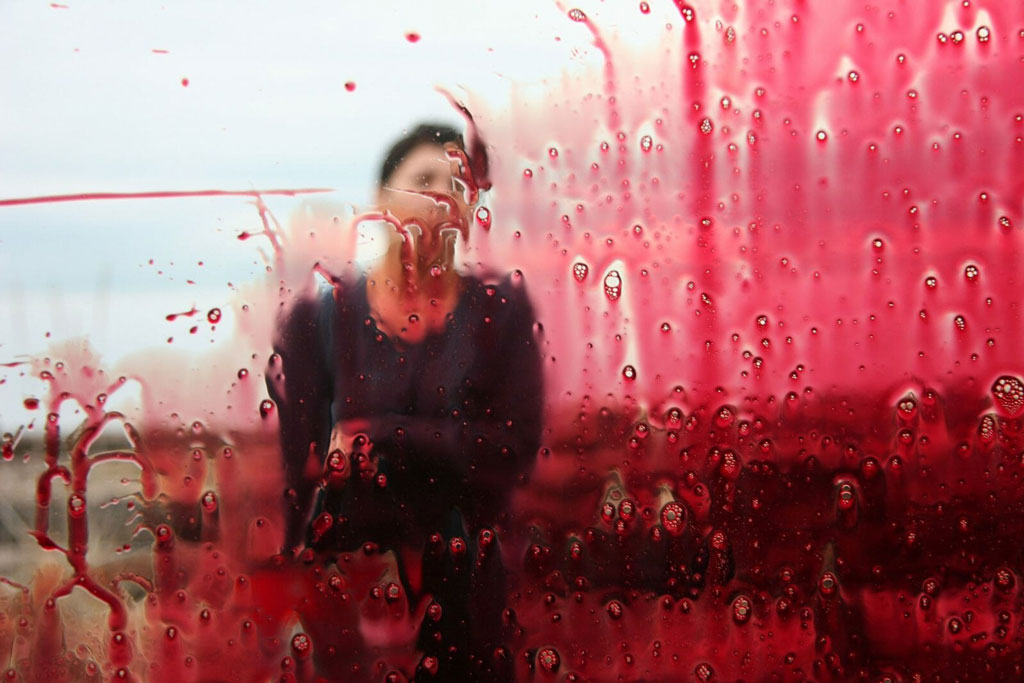 Rebecca Belmore, Fountain (Video Still), 2005, Single-channel video with sound projected on falling water, duration: 2 min 25 sec, Overall dimension variable, Collection of the Art Gallery of Ontario, 2018, © Rebecca Belmore, Photo: José Ramón González/Morris and Helen Belkin Art Gallery