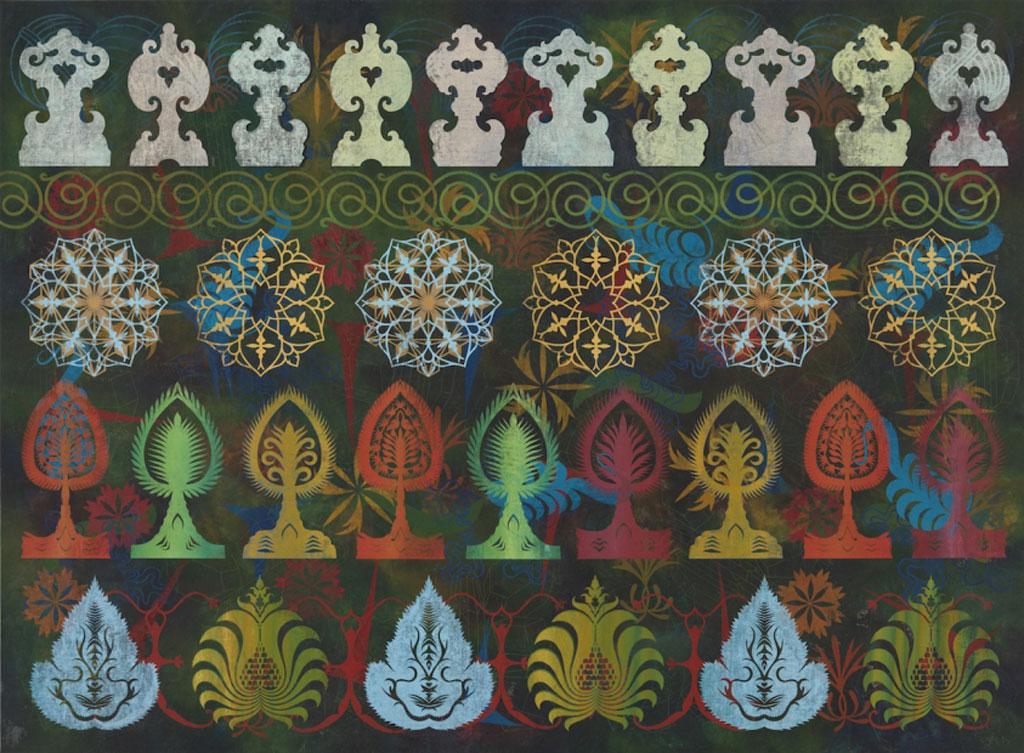 Philip Taaffe, Observatory, 2011, Mixed media on linen, 203.2 x 279.4 cm, Courtesy the artist and Luhrin Augustine-New York, © Philip Taaffe