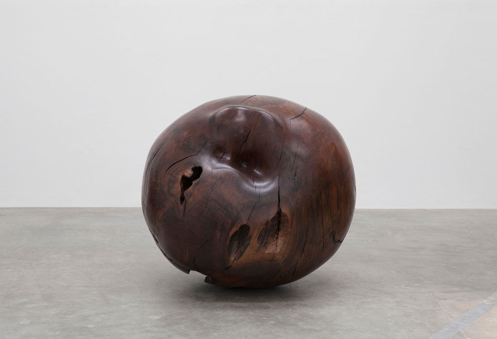 Alma Allen, Not Yet Titled, 2016, Claro walnut, 33 x 33 x 27 inches, © Alma Allen, Courtesy the artist and Blum & Poe Gallery