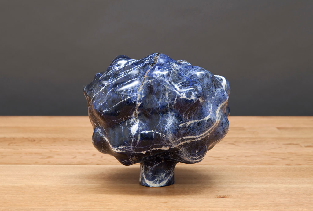Alma Allen, Not Yet Titled, 2016, Sodalite, 9 x 7 1/2 x 8 1/2 inches, © Alma Allen, Courtesy the artist and Blum & Poe Gallery