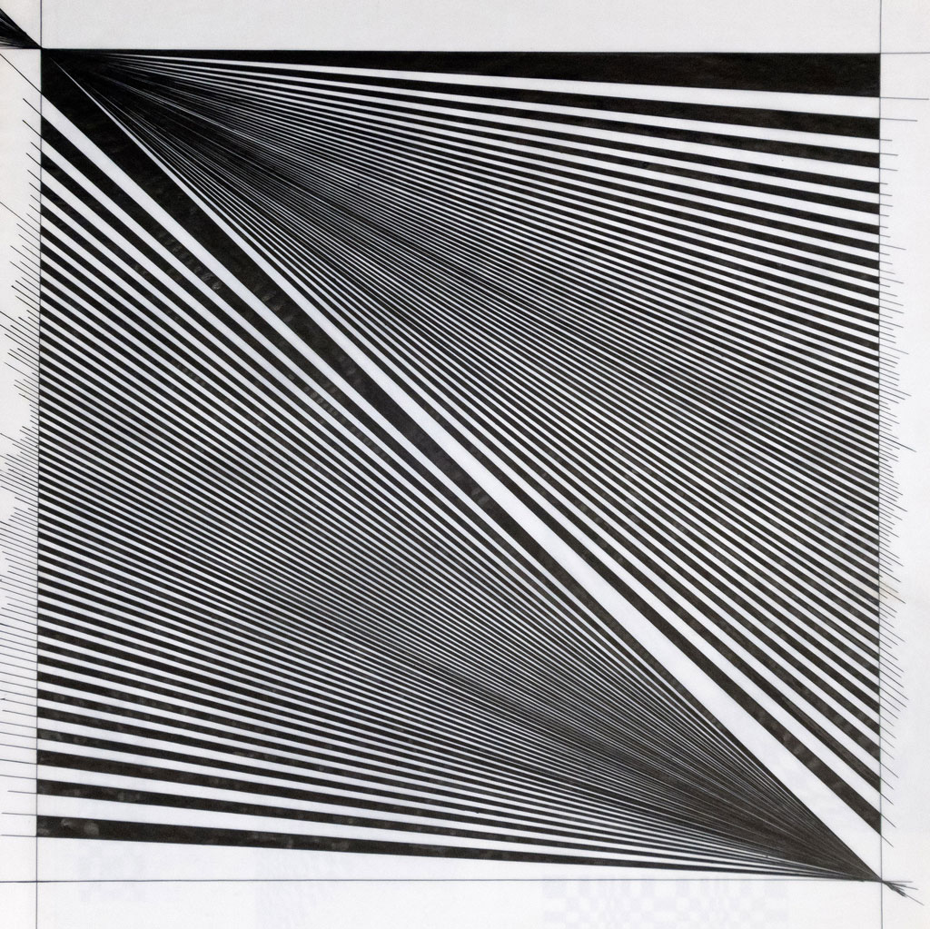 Helga Philipp, Entwurf, um 1960, India ink on transparent paper, 44 x 52 cm, © Nachlass Helga Philipp / Estate of the artist