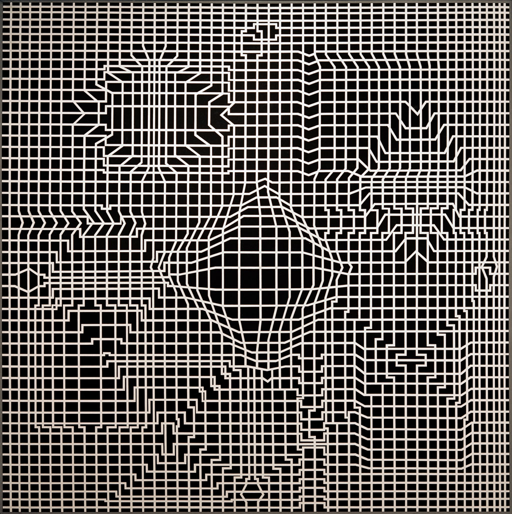 Victor Vasarely, Biadan, 1959, Acrylic on canvas, 205 x 205 cm, © Janus Pannonius Museum, Pécs/Bildrecht Wien, 2019