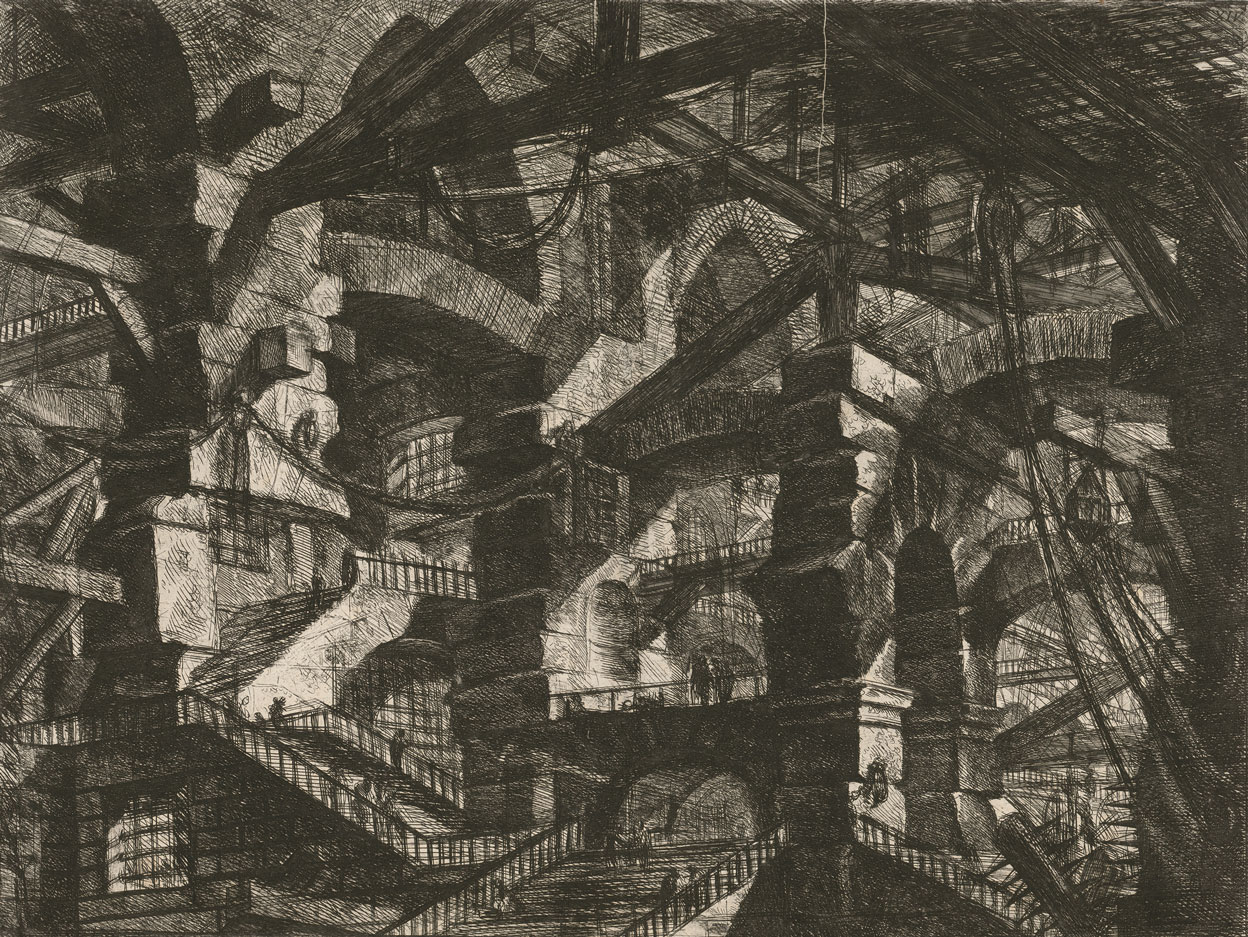 Giovanni Battista Piranesi, Der gotische Bogen aus der Serie Carceri d‘invenzione, 1761, Engraving, 41 x 55 cm, © Albertina-Wien