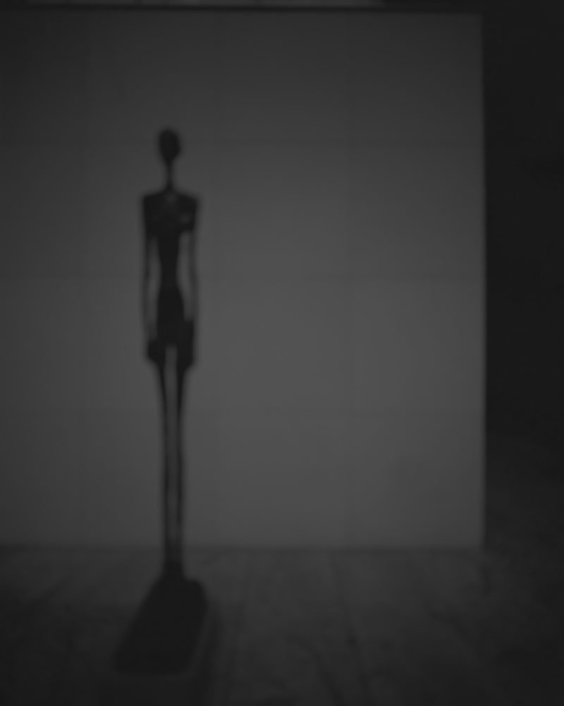 Hiroshi Sugimoto, Past Presence 001, Tall Figure III, Alberto Giacometti, 2013, Gelatin silver print, Image: 149.2 x 119.4 cm, Frame: 182.2 x 152.4 x 7.6 cm, © Hiroshi Sugimoto, Courtesy the artist and Marian Goodman Gallery