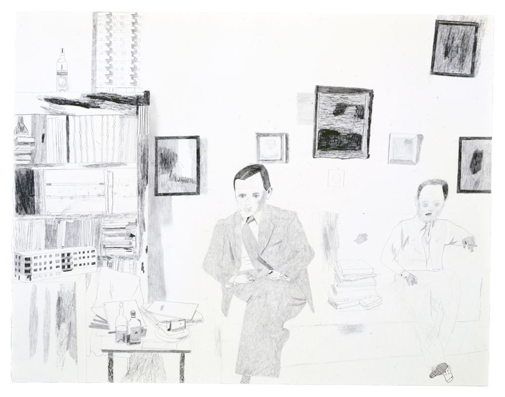 Jockum Nordström, The Runt and the Pawn, 2005, Graphite on paper, 44 x 57 cm, © Jockum Nordström, Courtesy the artist and David Zwirner Gallery