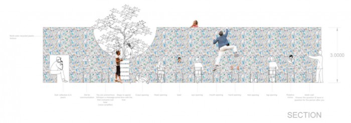 T SAKHI Architects WAL(L)TZ, Recycled Foam, Dimensions L 15 m, W 1.2 m, Production: Dubai Design Week, Photos & Collages T Sakhi