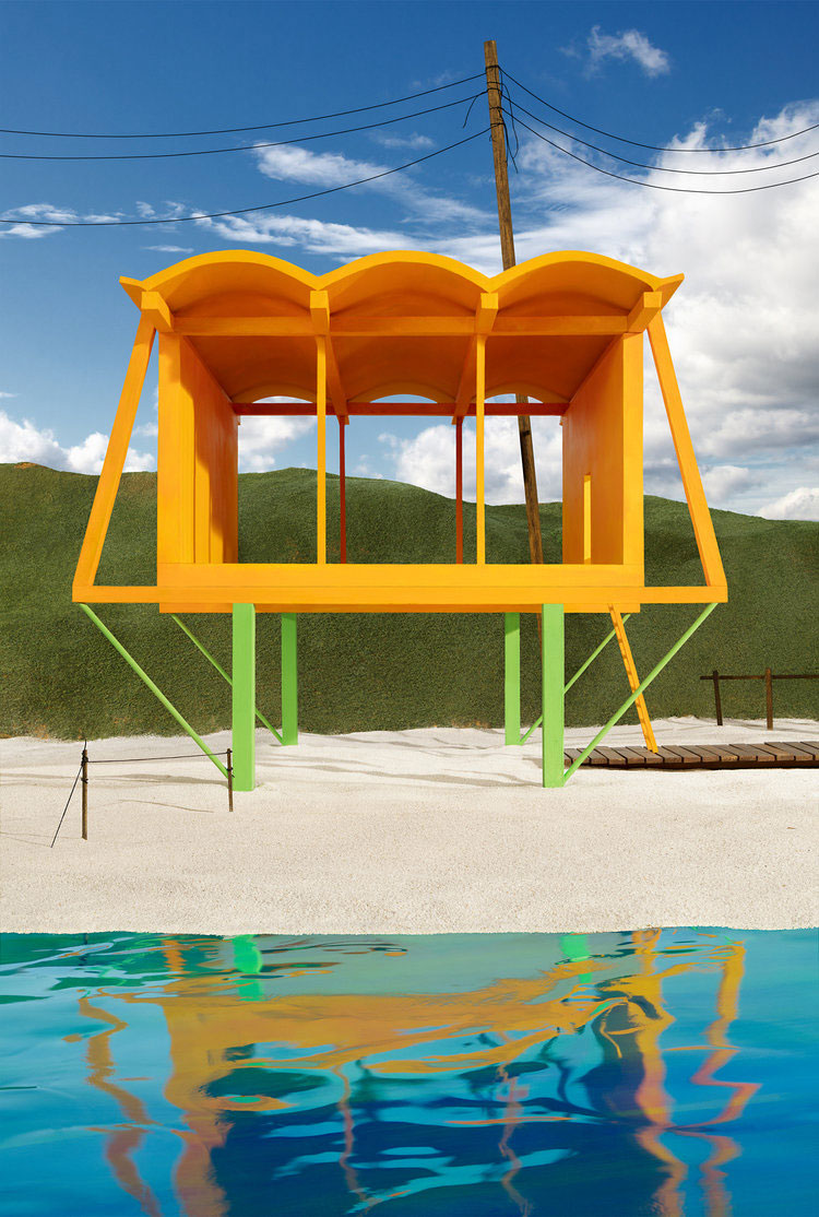 James Casebere, Hook orange guesthouse, 2018-2019, Framed archival pigment print mounted to dibond, 160 x 126 cm, © James Casebere, Courtesy the artist and Galerie Templon