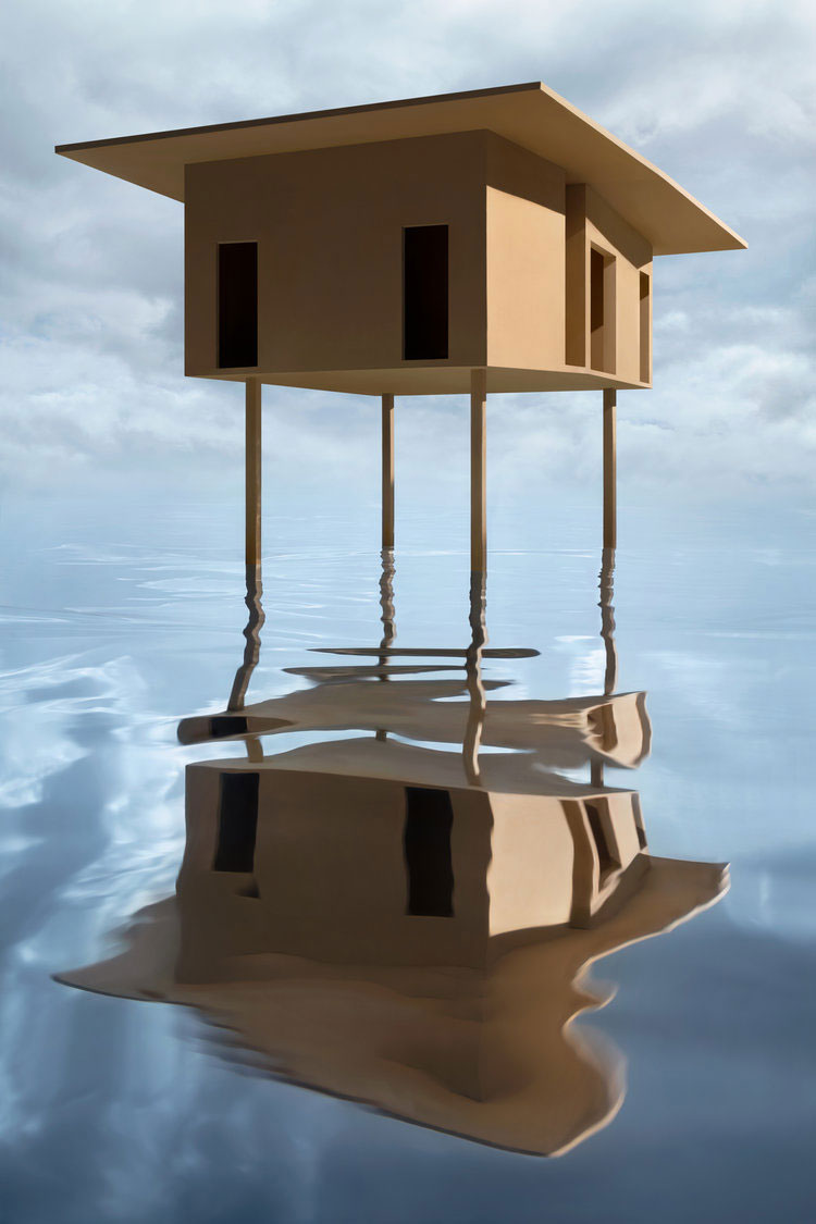 James Casebere, Tan House, 2018-2019, Framed archival pigment print mounted to dibond, 160 x 126 cm, © James Casebere, Courtesy the artist and Galerie Templon
