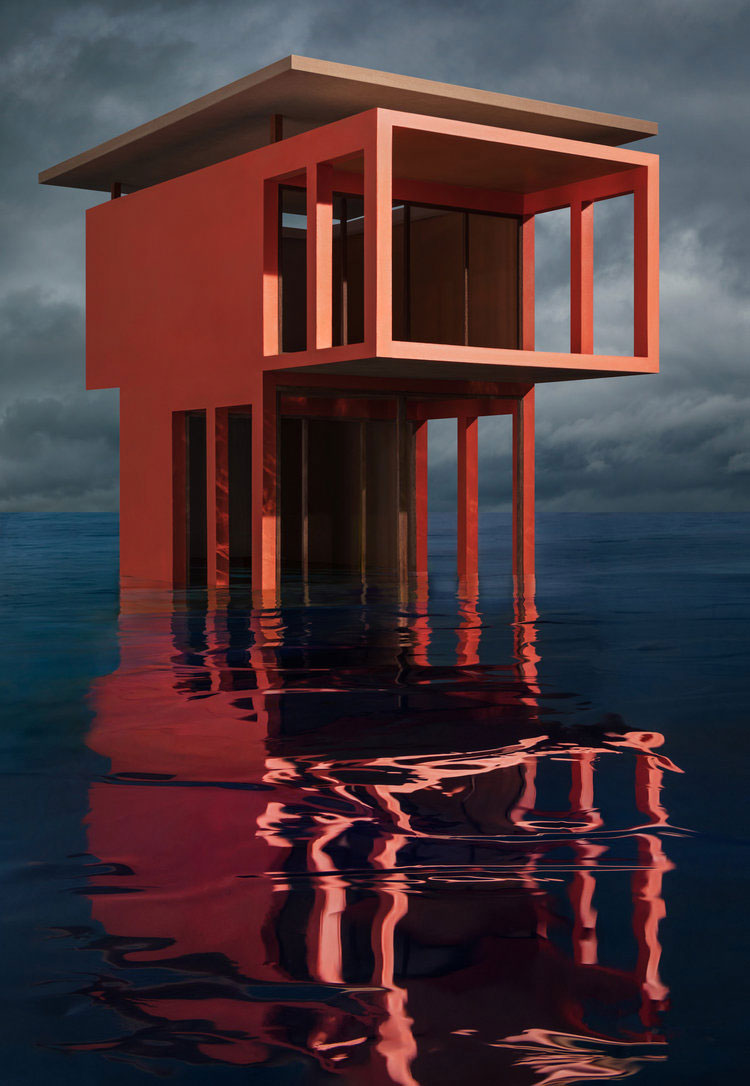 James Casebere, RedOrange Solo Pavilion, 2018-2019, Framed archival pigment print mounted to dibond, 160 x 126 cm, © James Casebere, Courtesy the artist and Galerie Templon