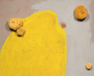 Mary Weatherford, absorbent, 2000, Flashe and sponges on canvas, 66 x 82 inches, Collection of the artist, Photo by Fredrik Nilsen Studio