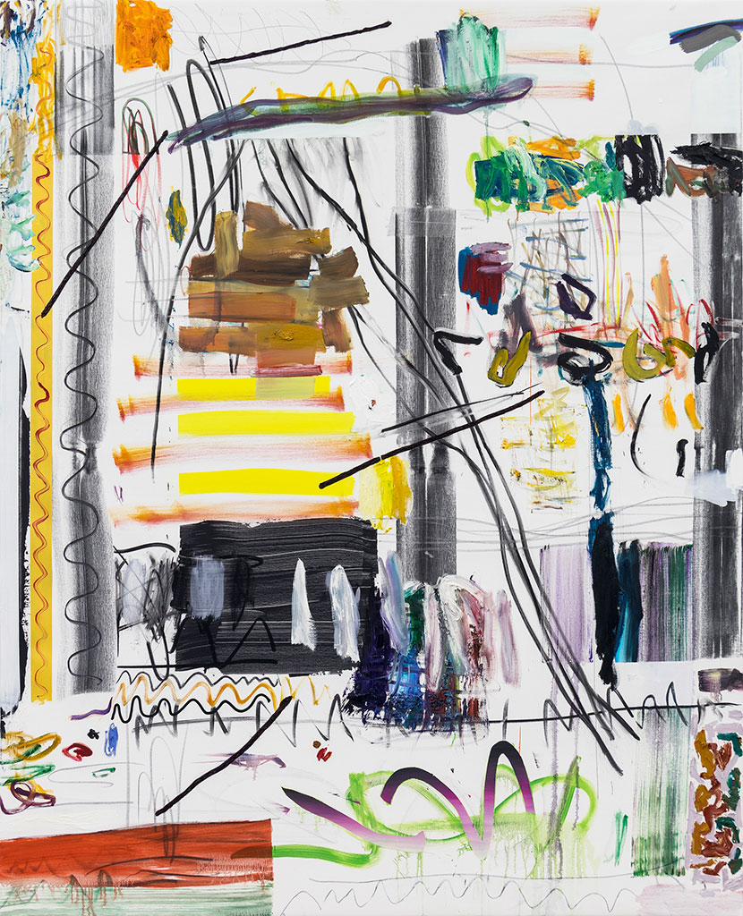Andreas Breunig, Hi_LoRes No. 58, 2019, Oil, graphite and coal on canvas, 210 x 170 cm, Courtesy Nino Mier Collection, © Andreas Breunig, Photo: Johannes Bendzulla, © Andreas Breunig