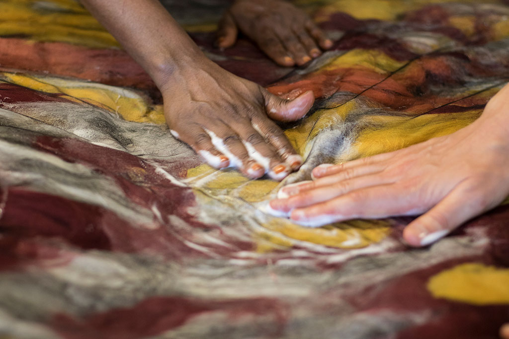 Hana Miletić and Globe Aroma, Felt workshop, Kunstenfestivaldesarts, WIELS, Brussels, 2018 © Photo: Anna Van Waeg