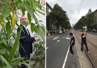 Left: Guillaume Krick, Photo: Nikos Tsiotas Right: Topp & Dubio, from “Topp & Dubio in a street”, 2016-20, The Hague