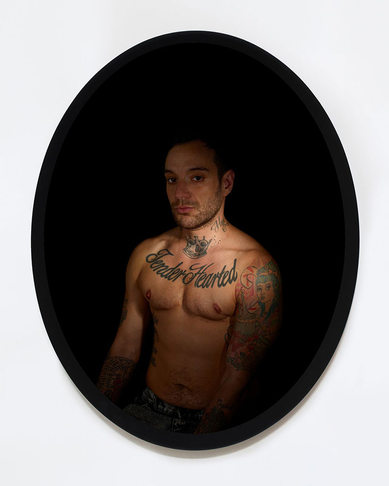 Catherine Opie, Rocco, 2012, Pigment print, 127 x 97.5 cm (oval), 135.9 x 105.4 x 4.1 cm (framed), © Catherine Opie, Courtesy Regen Projects, Los Angeles and Lehmann Maupin, New York, Hong Kong, and Seoul