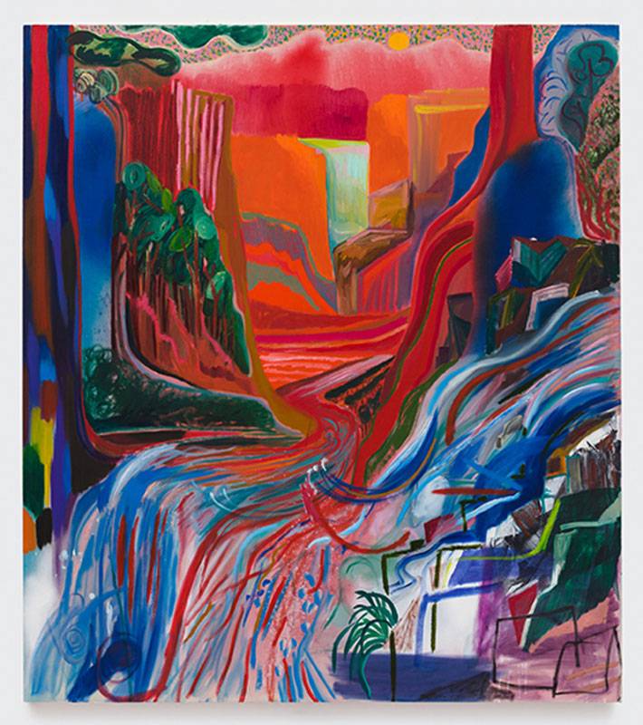 Shara Hughes, Rush Rush Rush, 2018, Oil on canvas 147.5 x 127 cm, © Shara Hughes, Courtesy the artist and Galerie Eva Presenhuber