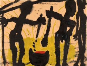 Louis Soutter, Eclaboussures du crime, ca. 1934, Black ink and gouache on paper, 43 x 57 cm, Courtesy Galerie Karsten Greve