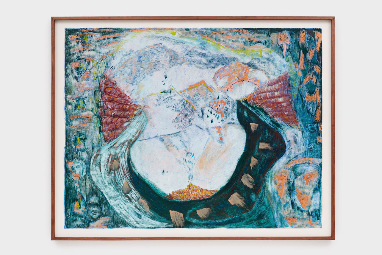 Mimi Lauter, Consequential Landscape, 2020, Oil pastel, soft pastel on paper, 73 1/4 x 93 1/8 x 2 1/2 inches framed