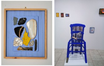 Works from the exhibition ‘’Two Doors-Two Windows’’, Left Lizzie Calligas, Right Leda Papaconstantinou