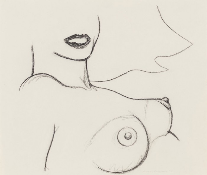 Tom Wesselmann, Torso Drawing, 1984, Pastel pencil on Bristol board, 23.5 × 27.9 cm, © The Estate of Tom Wesselmann/Licensed by ARS/VAGA, New York/ADAGP, Paris, 2020. Photo: Jeffrey Sturges, Courtesy The Estate of Tom Wesselmann and Gagosian
