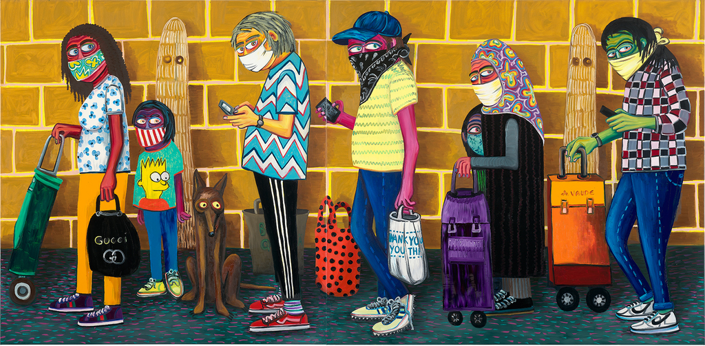 Stefanie Gutheil, Schlange, 2020, Oil on canvas, 180 × 370 cm, © Stefanie Gutheil, Courtesy the artist and Krinzinger Projekte