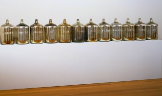 Kiki Smith. Untitled. 1987-90. Silvered glass water bottles, Each bottle 20 1/2″ (52.1 cm) x 11 1/2″ (29.2 cm) in diameter. The Museum of Modern Art, New York. Gift of Louis and Bessie Adler Foundation, Inc.