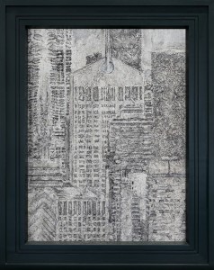 Richard Artschwager, AT&T Building in the Year 2000, 1987 Acrylic on Celotex, in painted wood artist’s frame, 54 ⅝ × 43 ¾ inches (138.7 × 111 cm), © 2020 Richard Artschwager/Artists Rights Society (ARS), New York. Photo: Julien Grémaud