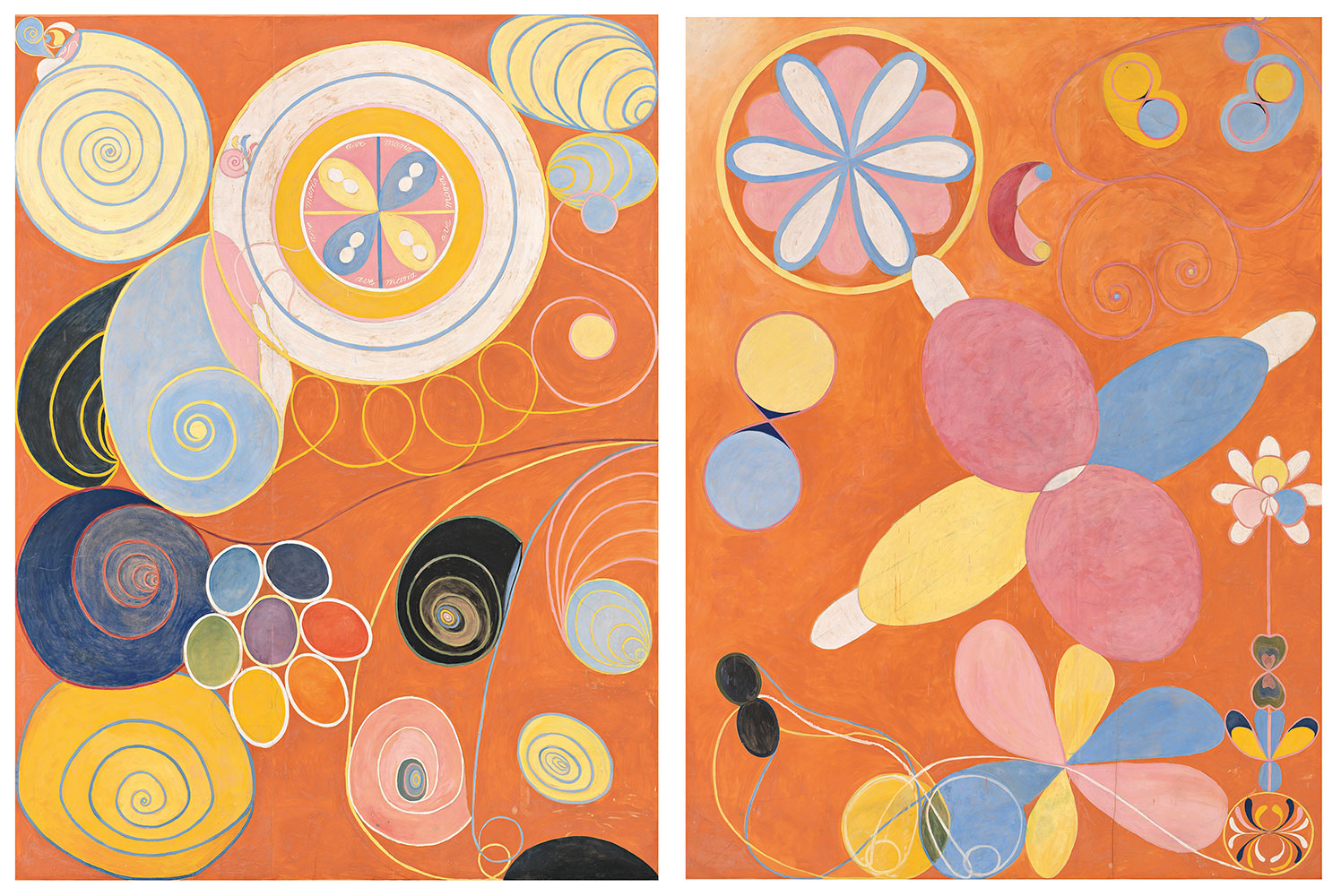 Left: Hilma af Klint, The Ten Largest, No. 3, Youth, 1907 © Stiftelsen Hilma af Klints Verk Right: Hilma af Klint, The Ten Largest, No. 4, Youth, 1907 © Stiftelsen Hilma af Klints Verk