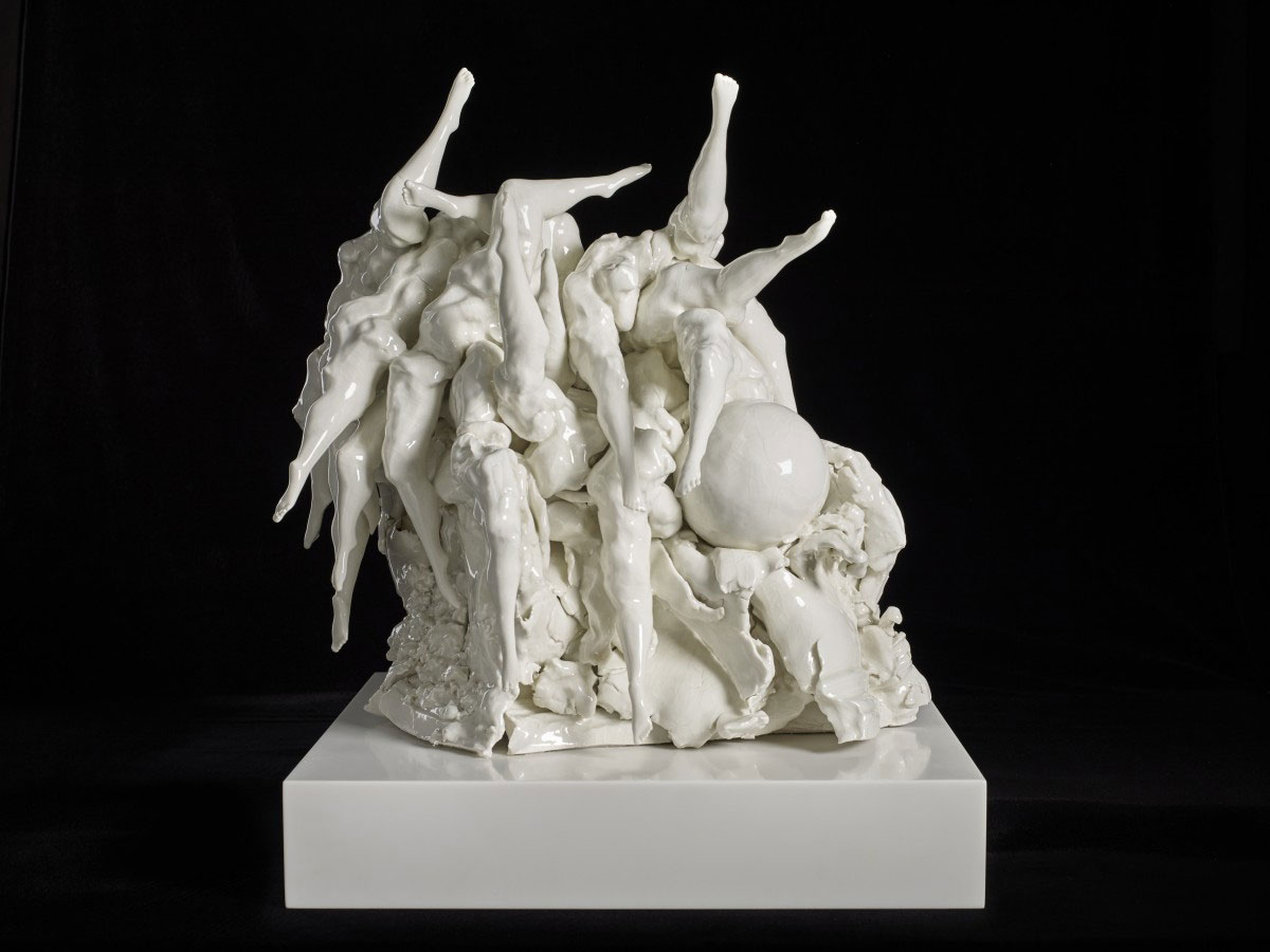 Rachel Kneebone, Raft of the Medusa III, 2015, Porcelain, Corian and adhesive, 26 × 21 5/8 × 20 1/16 in. (66 × 55 × 51 cm), © Rachel Kneebone, Courtesy the artist and white Cube Gallery