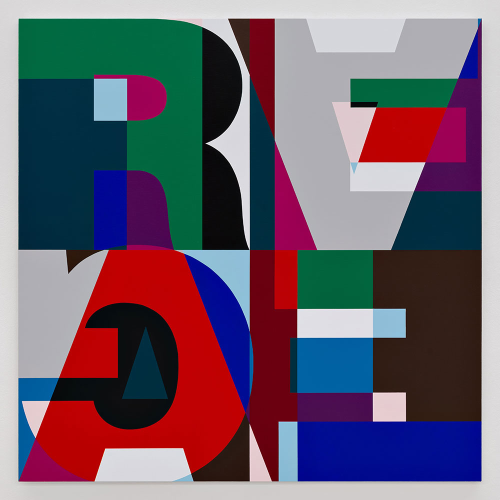 Heimo Zobernig , Ohne Titel, 2016, Acrylic on canvas, 200 x 200 cm. © Bildrecht, Wien 2021