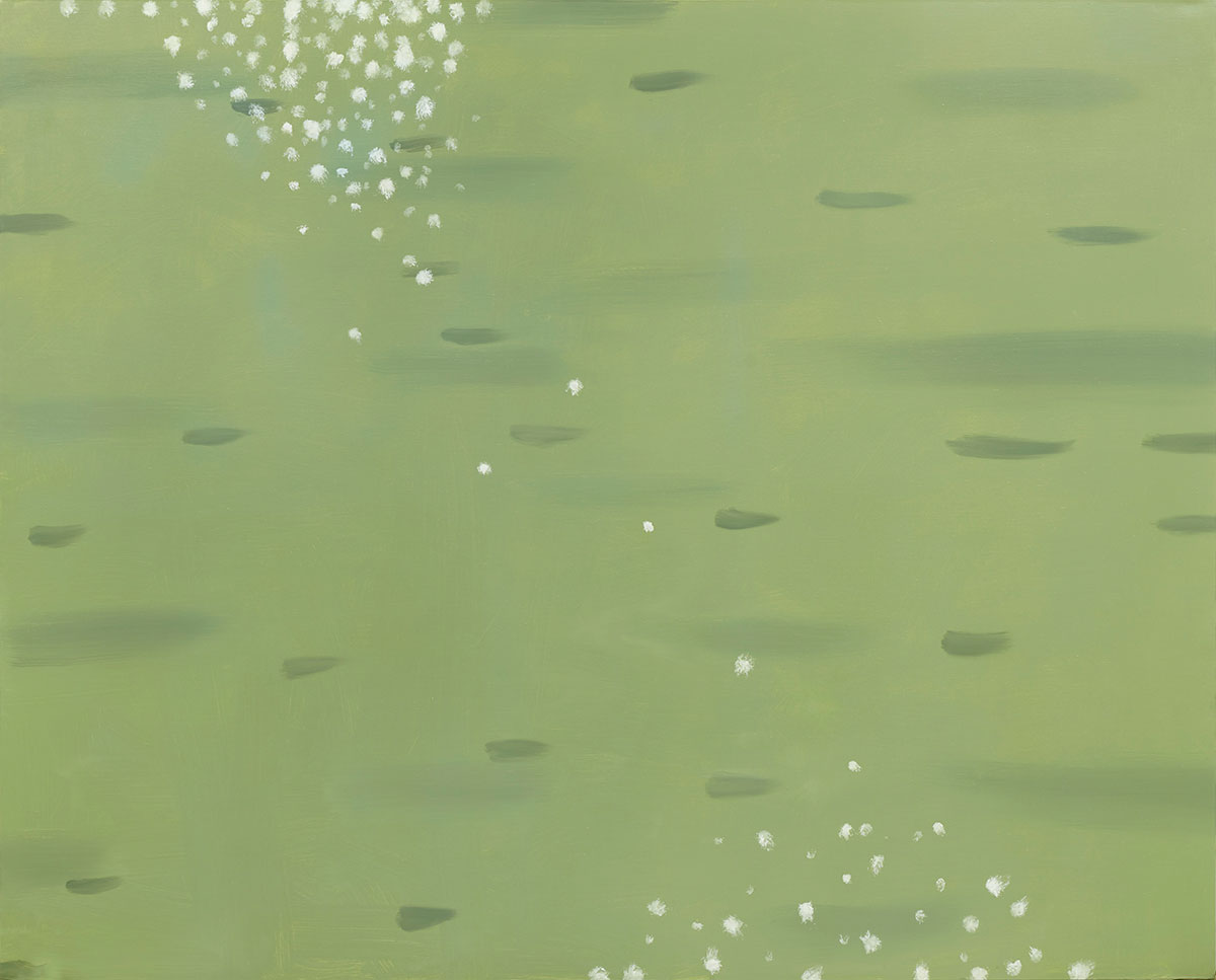 Alex Katz, Green Reflections 3, 1999, Oil on linen, 243,8 x 304,8 cm (96 x 120 in), © Alex Katz / Adagp, Paris, 2021, Courtesy Thaddaeus Ropac London/Paris/Salzburg/Seoul, Photo: Paul Takeuchi