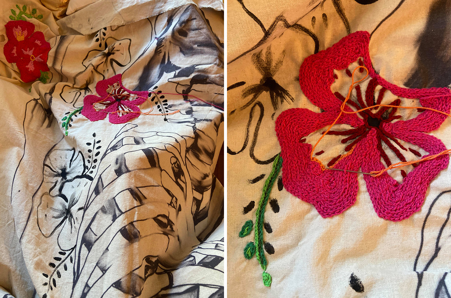 Aikaterini Kanakaki, After I die, 2021, Print from paper on fabric and embroidery, 120 X 160 cm, © & Courtesy the artist
