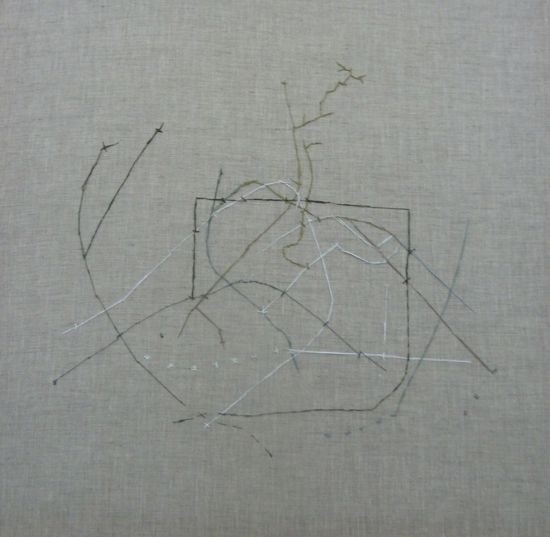 Ioanna Myrka, Bonsai Body ΙΙ, Yarn on canvas, 70 x 70 cm each, © & Courtesy the artist