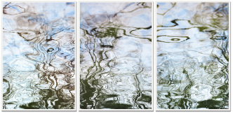 Thomas Brummett, River Triptych #1 (for Sesshu Toyo), 2021, Chromogenic Silver Halide Print, Ed. 1/3, 76,2 x 113 cm (30 x 44,5 in), signed in black oil pen on print border under mat and on back of removable mount, © Thomas Brummett, Courtesy the artist and Galerie Karsten Greve