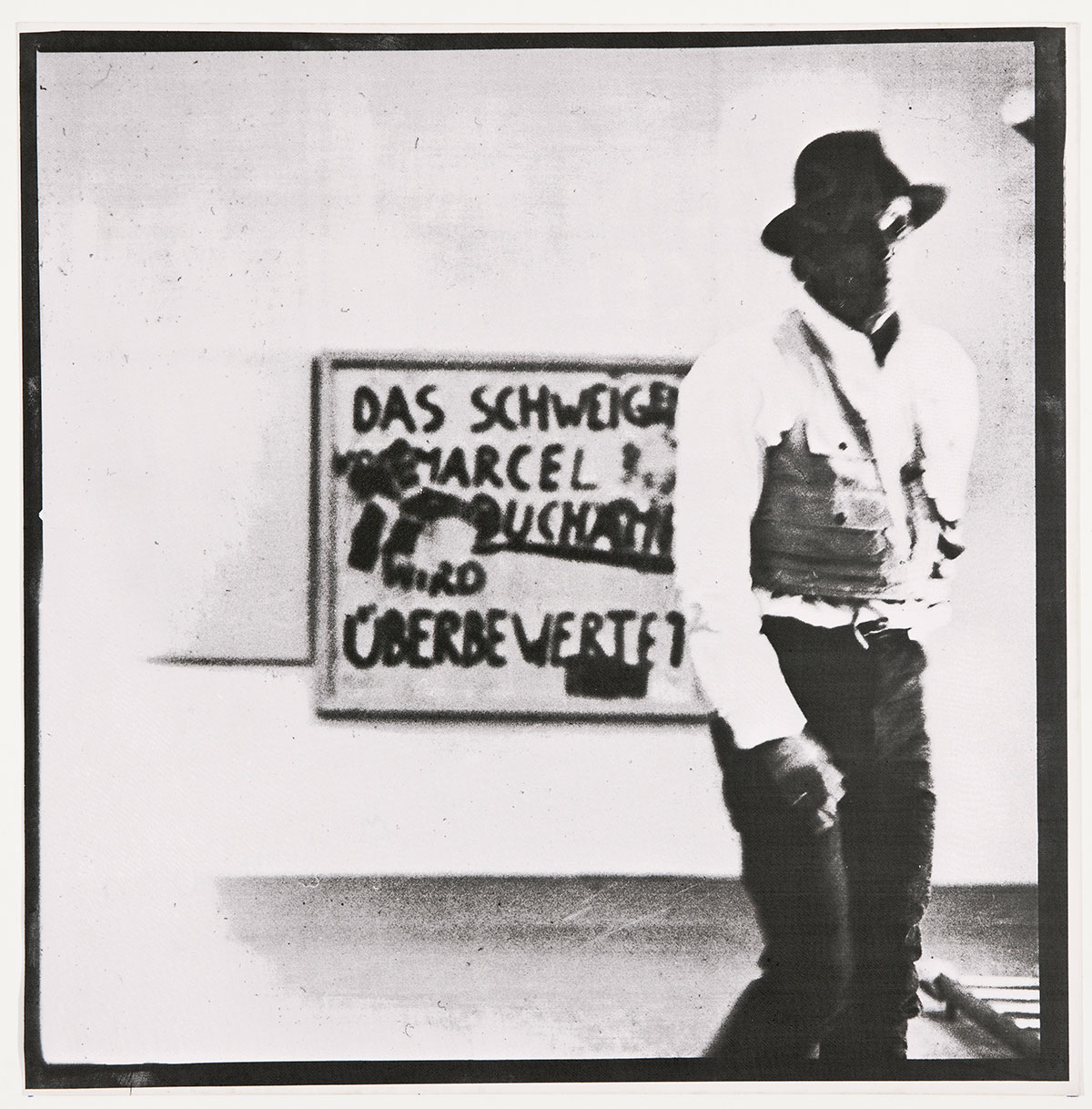 Joseph Beuys, from: 3-Tonnen-Edition, 1973-1985, screen print, two-sided on PVC foil, Photo: Lothar Wolleh, Städtische Museen Heilbronn, Deposit Ernst Franz Vogelmann-Stiftung, Photo: Städtische Museen Heilbronn, © VG Bild-Kunst, Bonn 2021, Lothar Wolleh Estate, Berlin