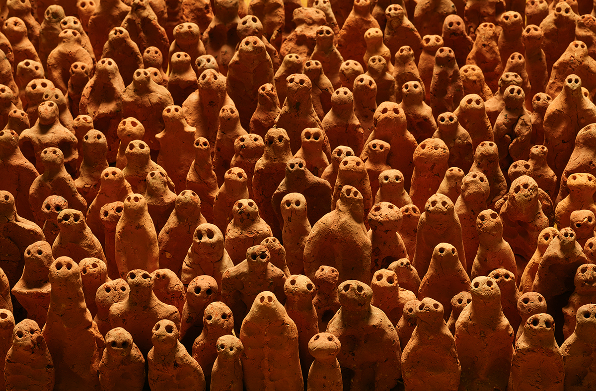 Antony Gormley, Asian Field, 2003, Clay, Dimensions variable, M+, Hong Kong. Museum purchase and gift of anonymous Hong Kong donor, 2015, © Antony Gormley, Courtesy M+ Museum