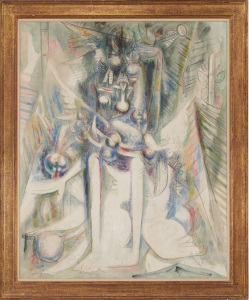 Wifredo Lam, Hermès Trismégiste, 1945, oil on canvas, 63" × 50" (160 cm × 127 cm), © 2021 Artists Rights Society (ARS), New York / ADAGP, Paris