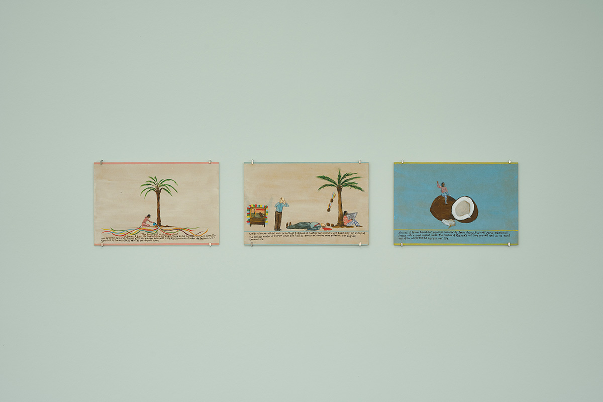 Daniela Ortiz: The Rebellion of the Roots, 2021. Installation view Kölnischer Kunstverein, 2021. Courtesy: Collection AkzoNobel Art Foundation. Photo: Mareike Tocha.
