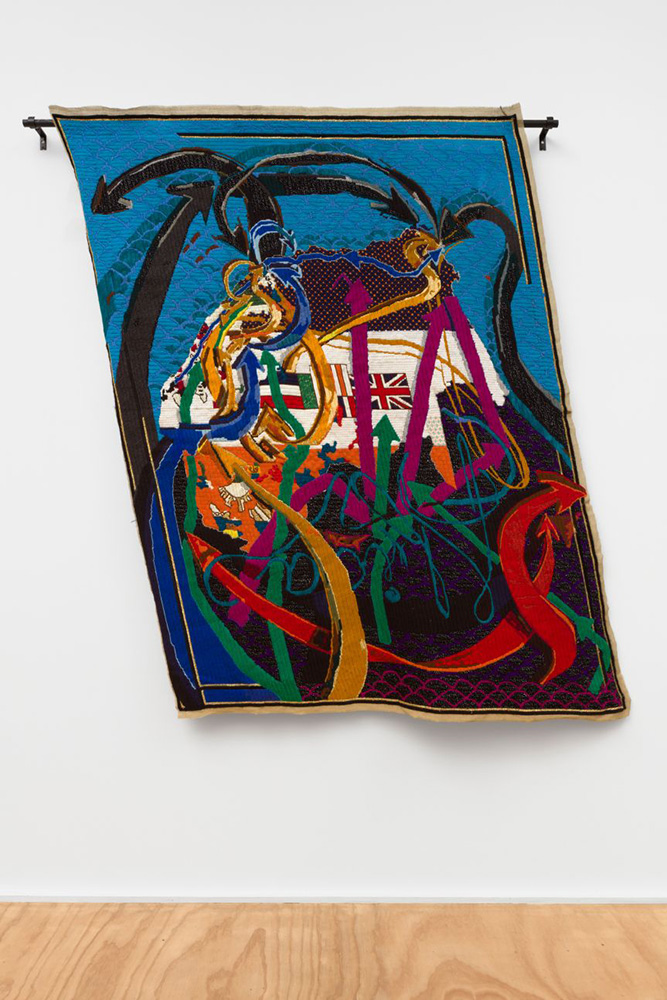 Athi-Patra Ruga, Prelude to The Lunar Songbook, 2021, Wool and thread on tapestry canvas, 185.5 x 174 cm / 73 x 68 1/2 in, © Athi-Patra Ruga, Cportesy the artist and Galerie Eva Presenhuber