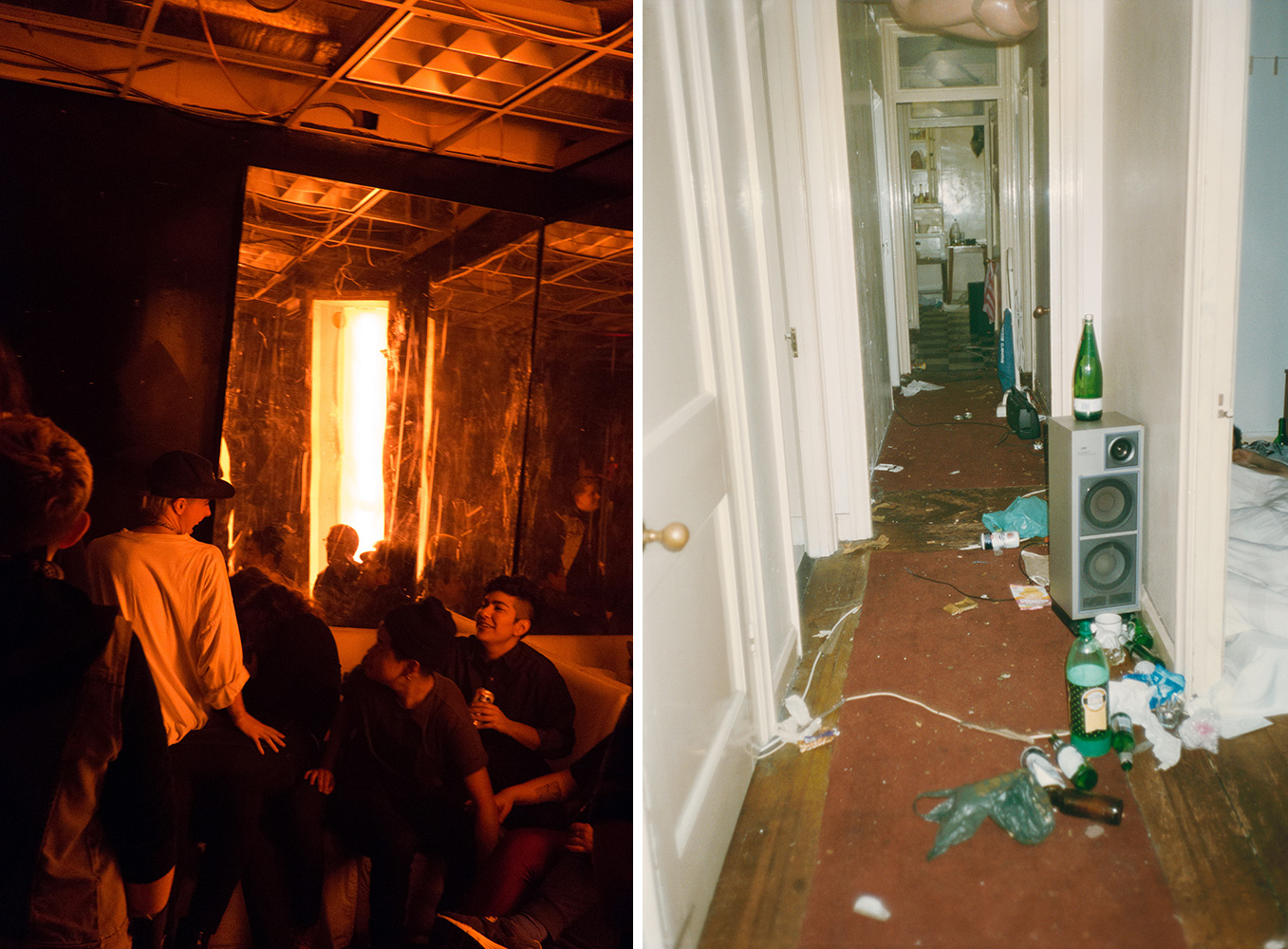 Left: Wolfgang Tillmans The Spectrum / Dagger, 2014, Courtesy of Galerie Buchholz, Maureen Paley-London, David Zwirner-New York Right: Wolfgang Tillmans, corridor – after party, 1992, Courtesy of Galerie Buchholz, Maureen Paley-London, David Zwirner-New York
