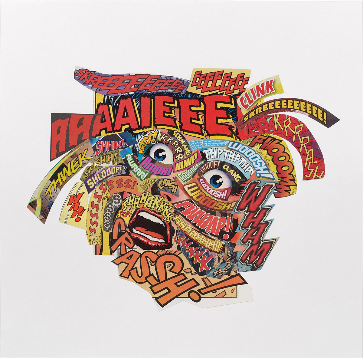 Christian Marclay, Face (Fear), 2020, collage on paper 30.2 ㎝ × 30.3 cm, © Christian Marclay. Courtesy Gallery Koyanagi, Tokyo