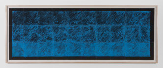Kishio Suga, Situation of Critical Boundary, 1972, Chalk on sandpaper, 30 parts; 11 x 9 1/16 inches each, 28 x 23 cm, © Kishio Suga, Courtesy the artist and Blum & Poe Gallery
