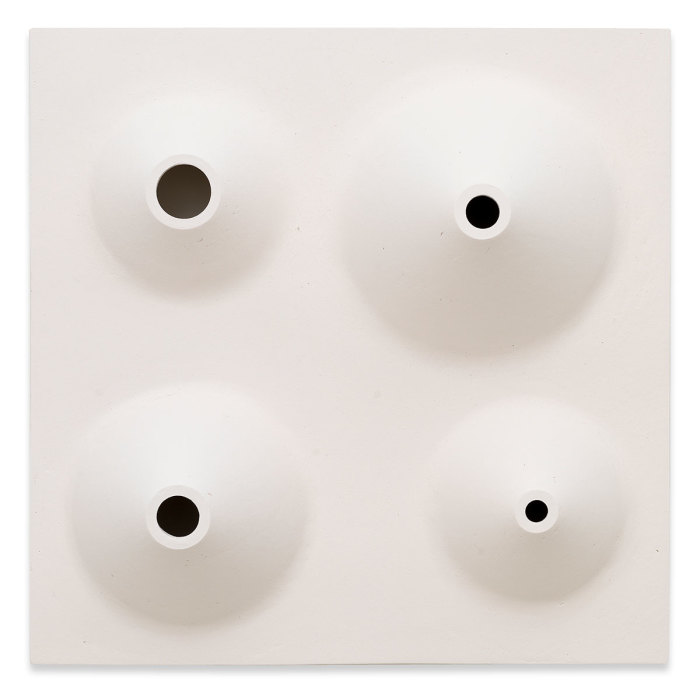 Rosemarie Trockel, Lucky Lady, 2017, Ceramics, slip trailing, 60 × 60 × 20 cm, 23 5/8 × 23 5/8 × 7 7/8 inches, © Rosemarie Trockel/VG Bild-Kunst, Bonn, 2022, Courtesy Sprüth Magers