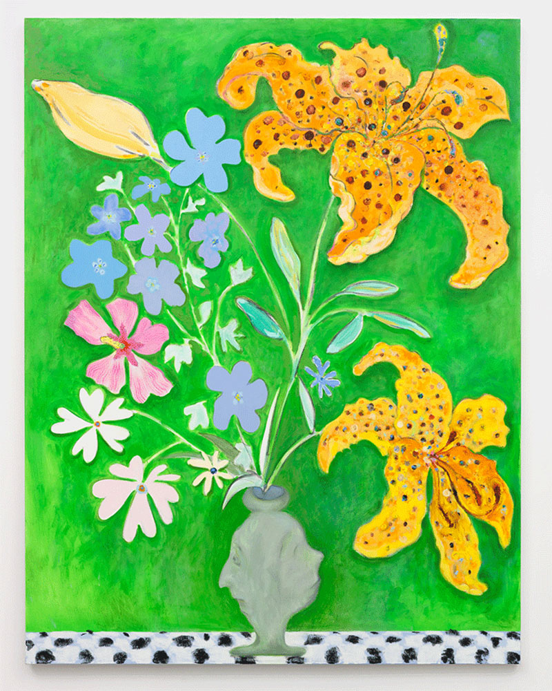 Antone Könst, Tiger Lilies, 2021, oil on canvas, 78 x 60 inches, 198.1 x 152.4 cm, © Antone Könst, Courtesy the artist and Marianne Boesky GalleryAntone Könst, Tiger Lilies, 2021, oil on canvas, 78 x 60 inches, 198.1 x 152.4 cm, © Antone Könst, Courtesy the artist and Marianne Boesky Gallery