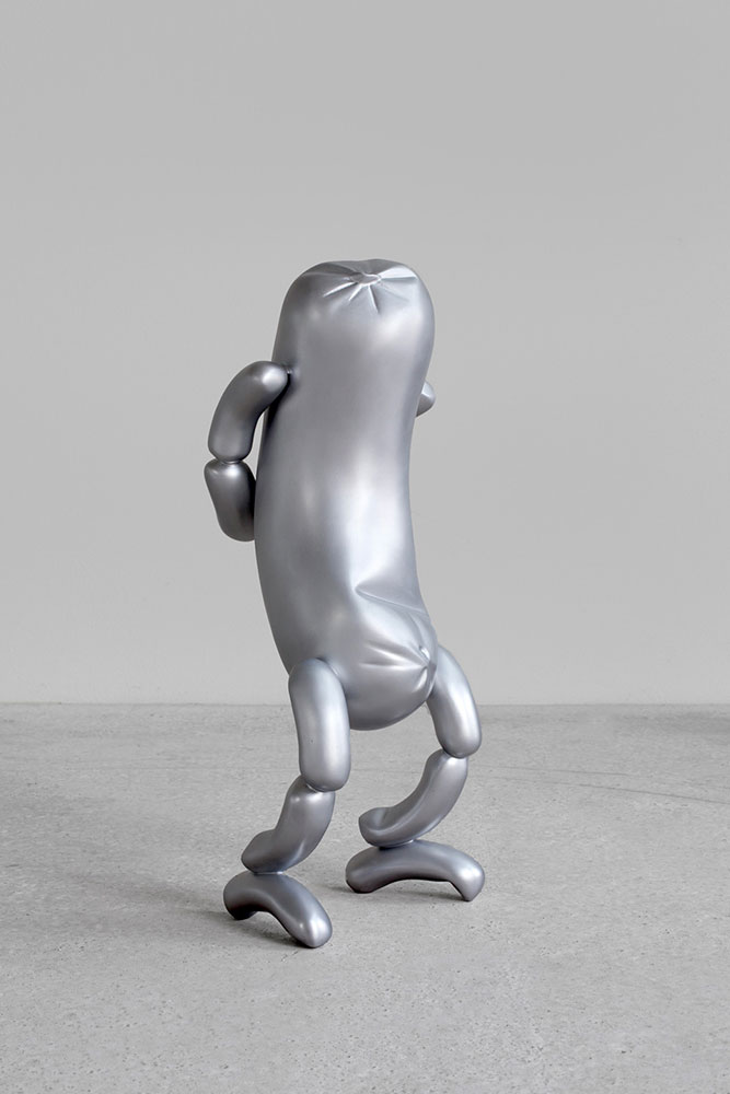 Erwin Wurm, Untitled, 2018, Brushed aluminum cast, 31.5 x 11.02 x 12.6 inches, 80 x 28 x 32 cm, © Erwin Wurm, Courtesy the artist and Lehmann Maupin Gallery