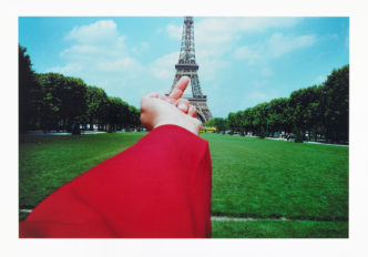 Ai Weiwei, Study of Perspective – Eiffel Tower, 1999, Color Photography, The ALBERTINA Museum, Vienna – The ESSL Collection, Photo: Mischa Nawrata © 2022 Ai Weiwei