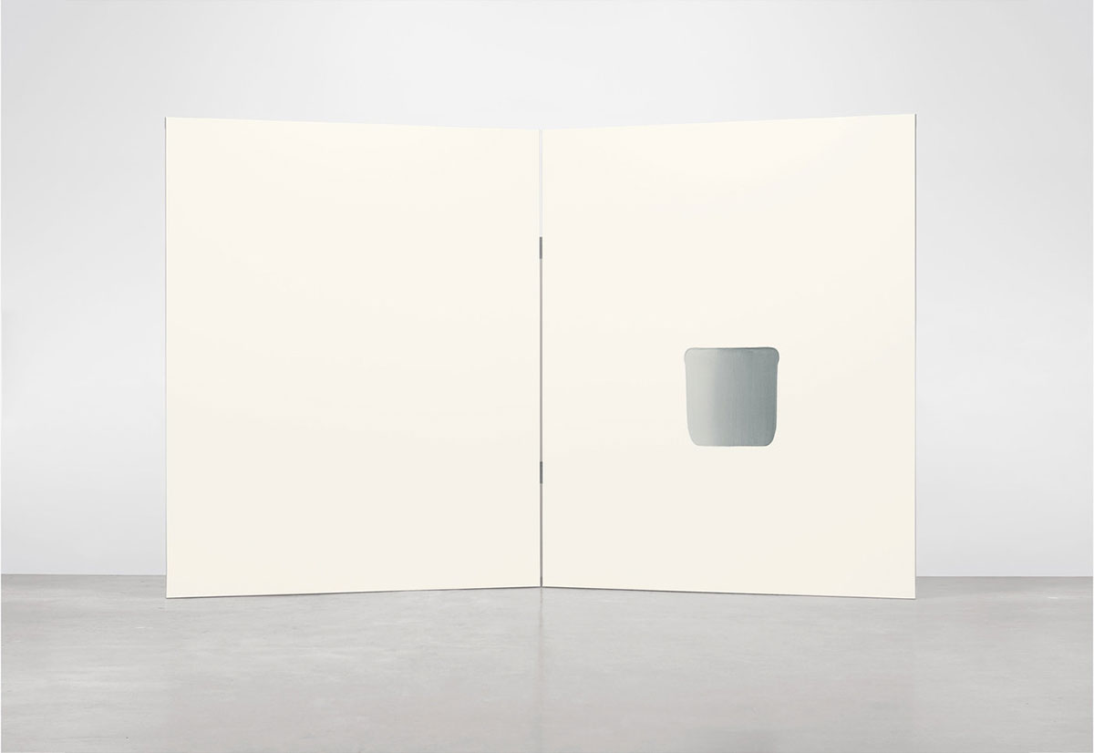 Lee Ufan, Dialogue, 2008, Oil on canvas, Two panels, 89 1/2 x 134 1/2 inches overall, © Lee Ufan, Courtesy the artist and The National Art Center Tokyo