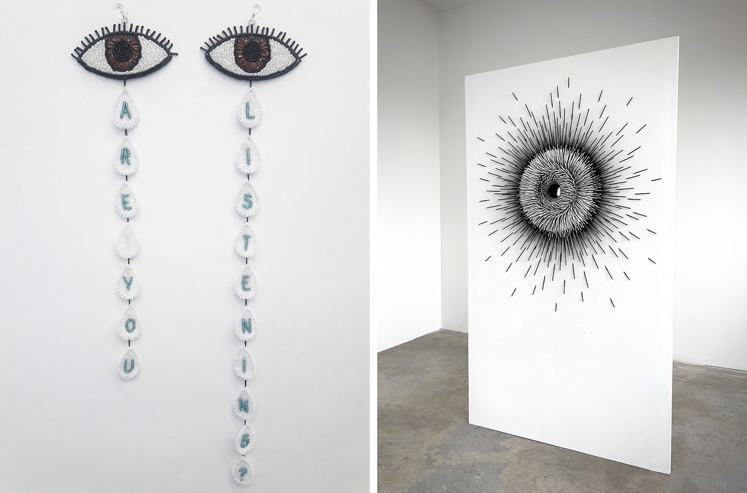 Left: Teal Leacock, ARE YOU LISTENING, © & Courtesy the artist Right: Emy Gagnon, Gelinas, © & Courtesy the artist