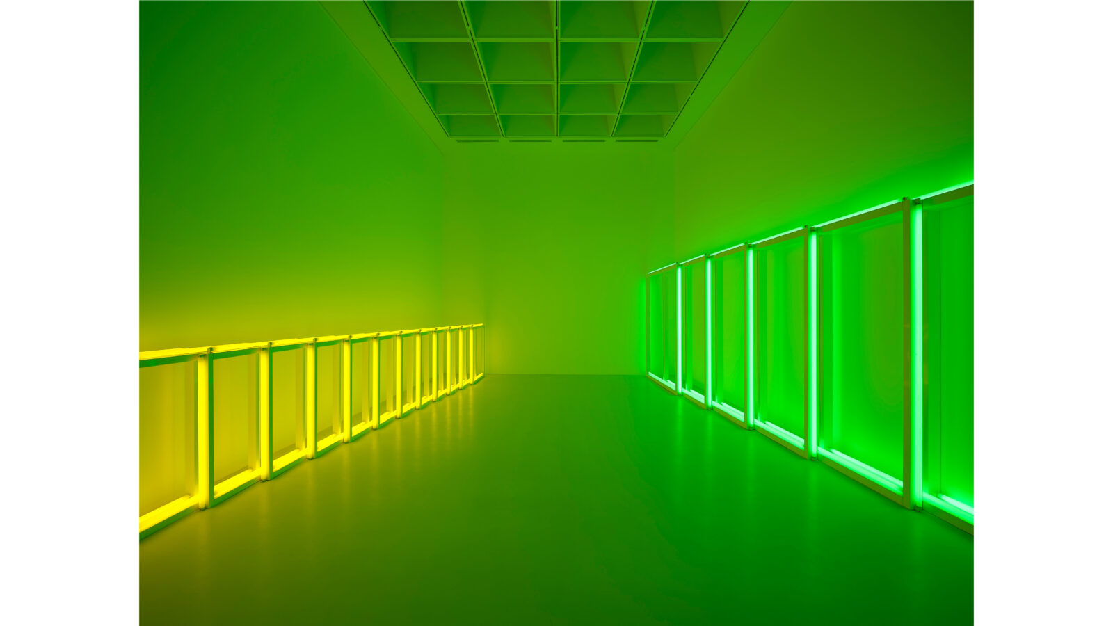 Exhibition view: Dan Flavin, Epiphanies, Collection Lambert, Avignon, 2022, © ADAGP, Paris 2022 / photo / David Giancatarina