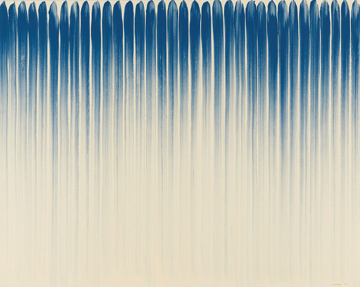 Lee Ufan, From Line, 1977, Japanese pigment and glue on canvas, 182 × 227 cm, The National Museum of Moder, © Lee Ufan, Courtesy the artist and The National Art Center Tokyo