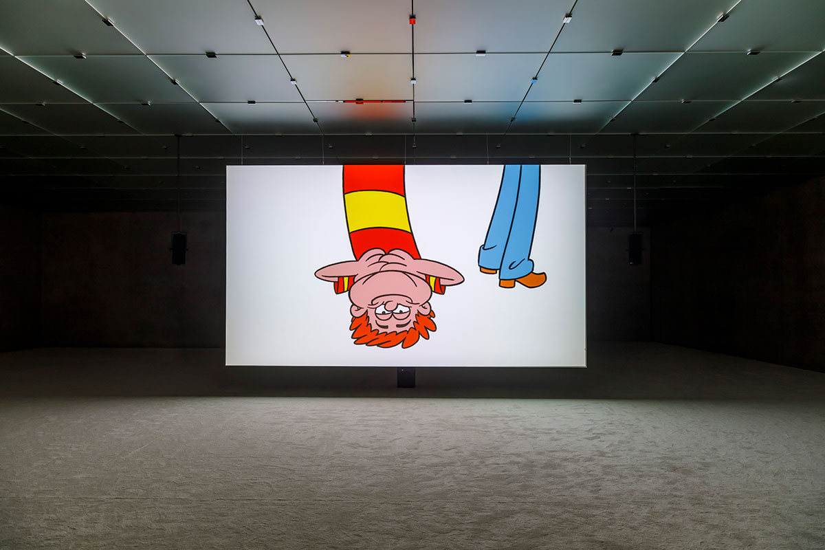 Jordan Wolfson, Raspberry Poser, 2012, Installation view, first floor Kunsthaus Bregenz, 2022, Photo: Markus Tretter, Courtesy Jordan Wolfson Studio, © Jordan Wolfson, Kunsthaus Bregenz